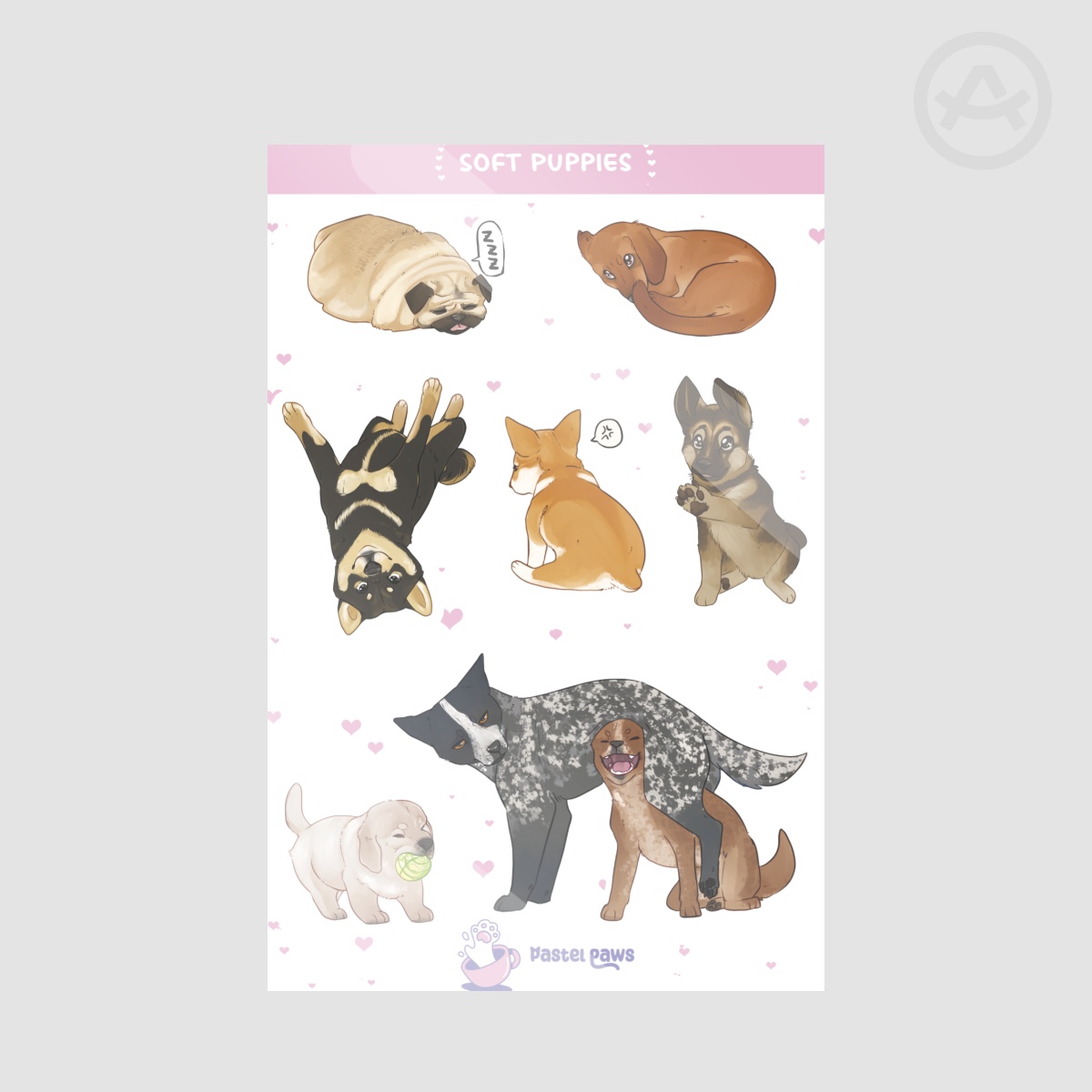 Soft Puppies Sticker Sheet