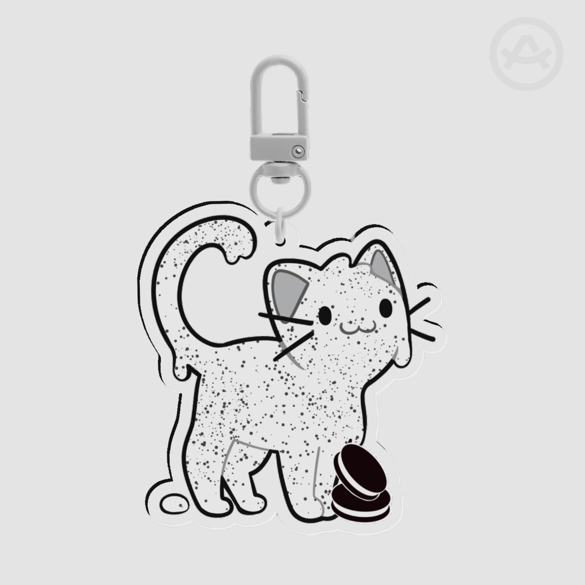 Cookies n Cream Ice Cream Cat Keychain