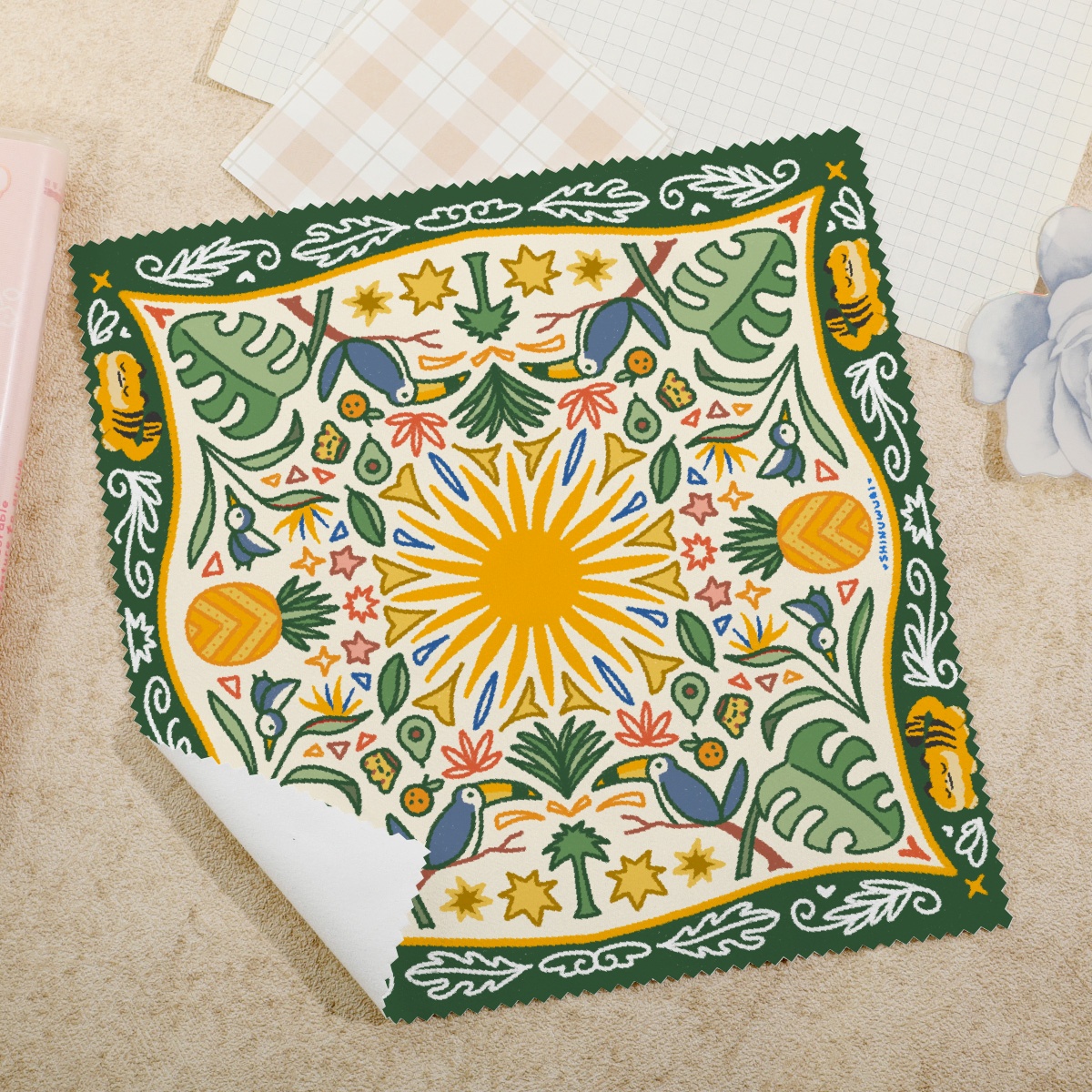 tropical green - microfiber cloth
