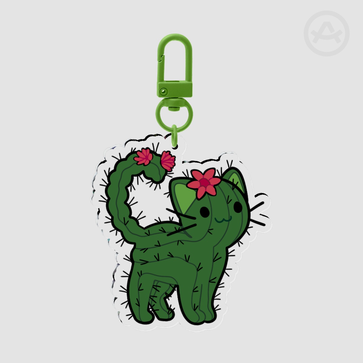 Cactus Cat Keychain