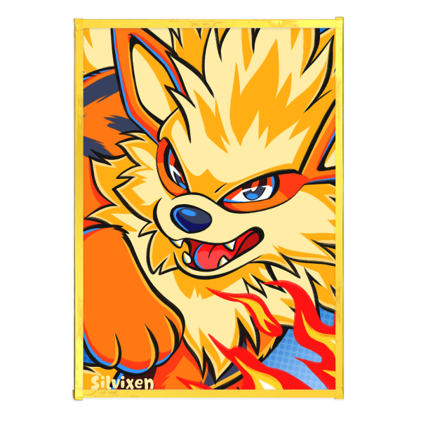 Arcanine Art Board with Gold-Edge
