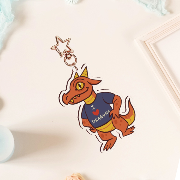 ORANGE KOBOLD - I <3 DRAGONS - keychain