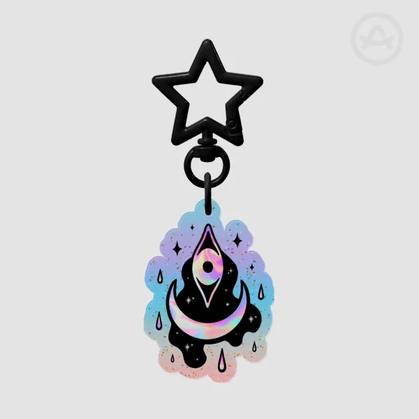 All Seeing Glitter Keychain