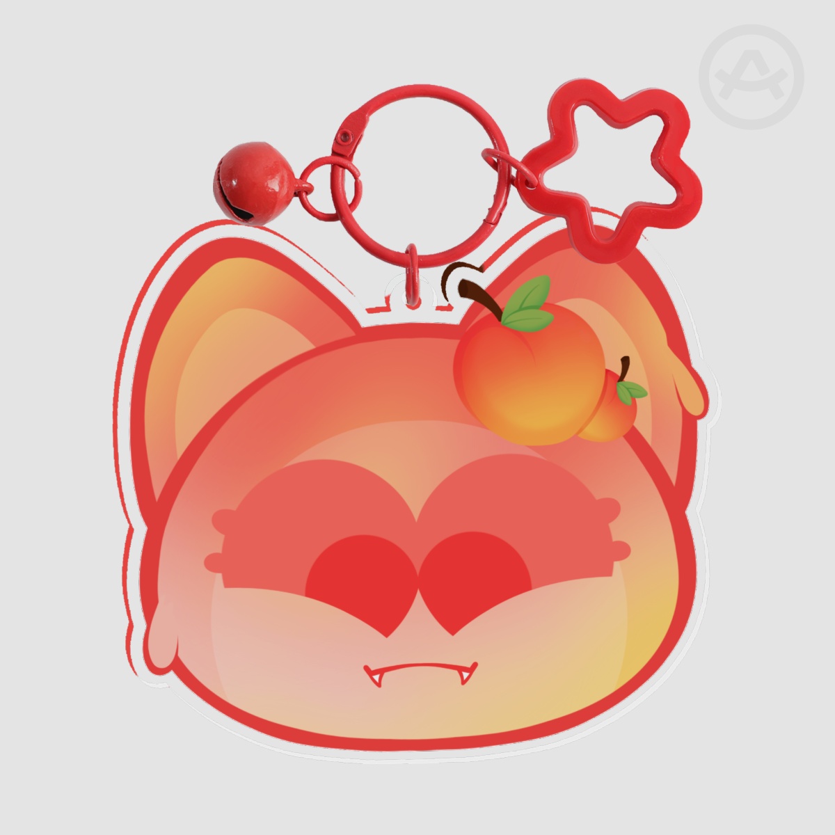 Peach Icecream Cat Keychain