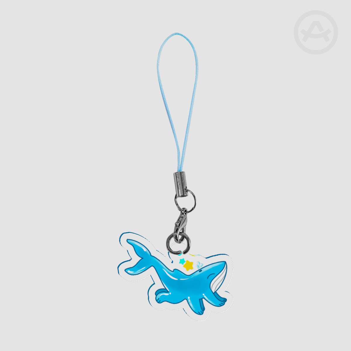 whale with feet acrylic phone charm