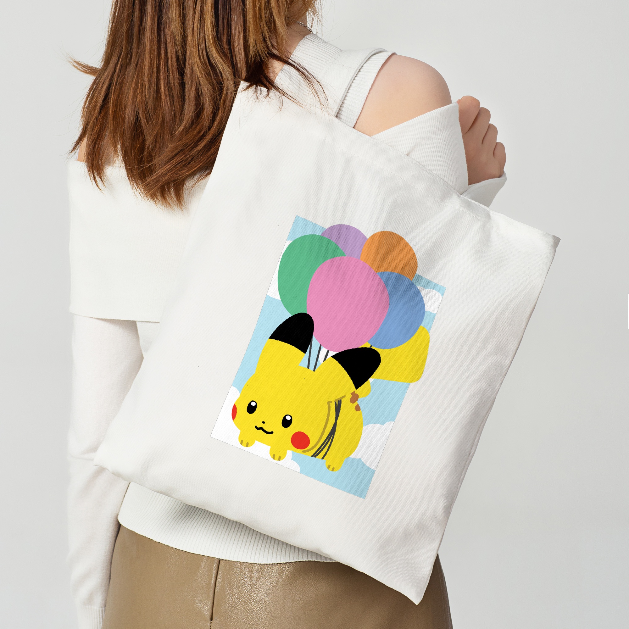 [PKMN] Pikachu FLY Canvas Tote Bag