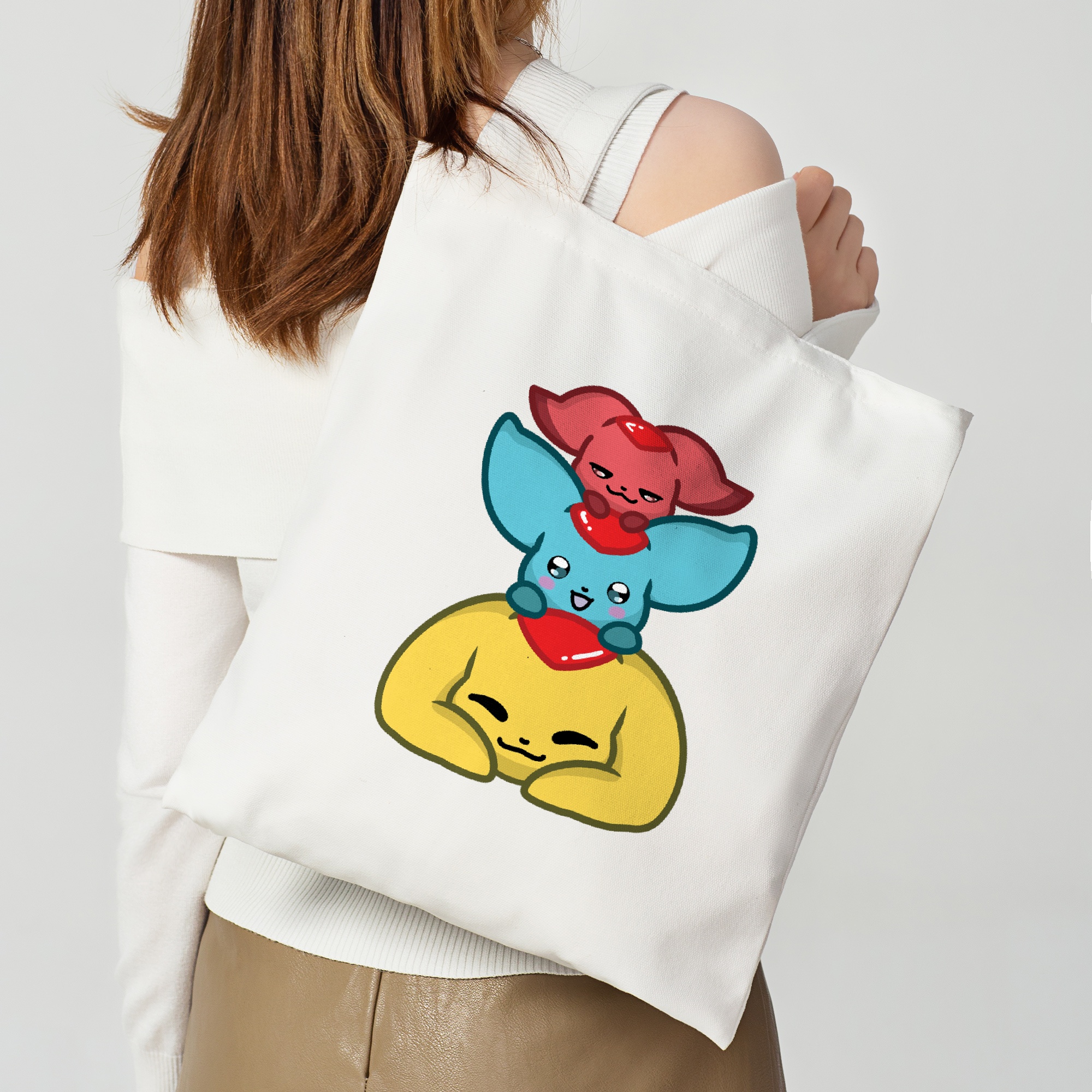 [FF] Happy Carbuncle Family Canvas Tote Bag