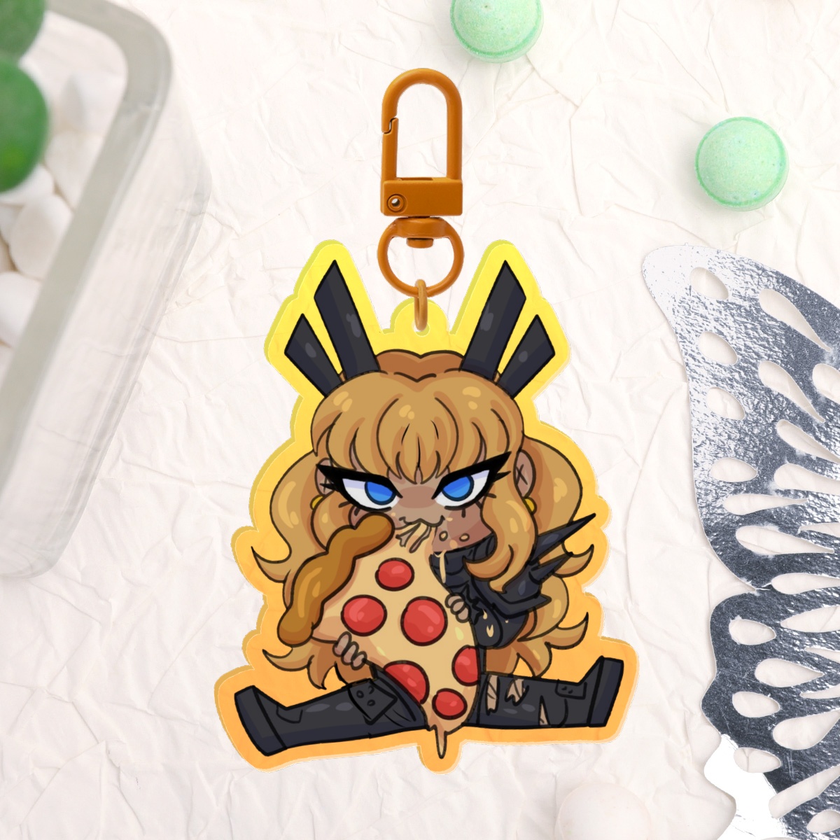 Magic Pizza Acrylic Keychain