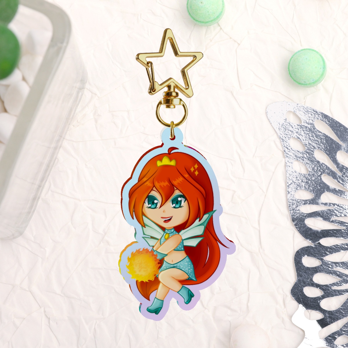 Bloom Rainbow Acrylic Keychain