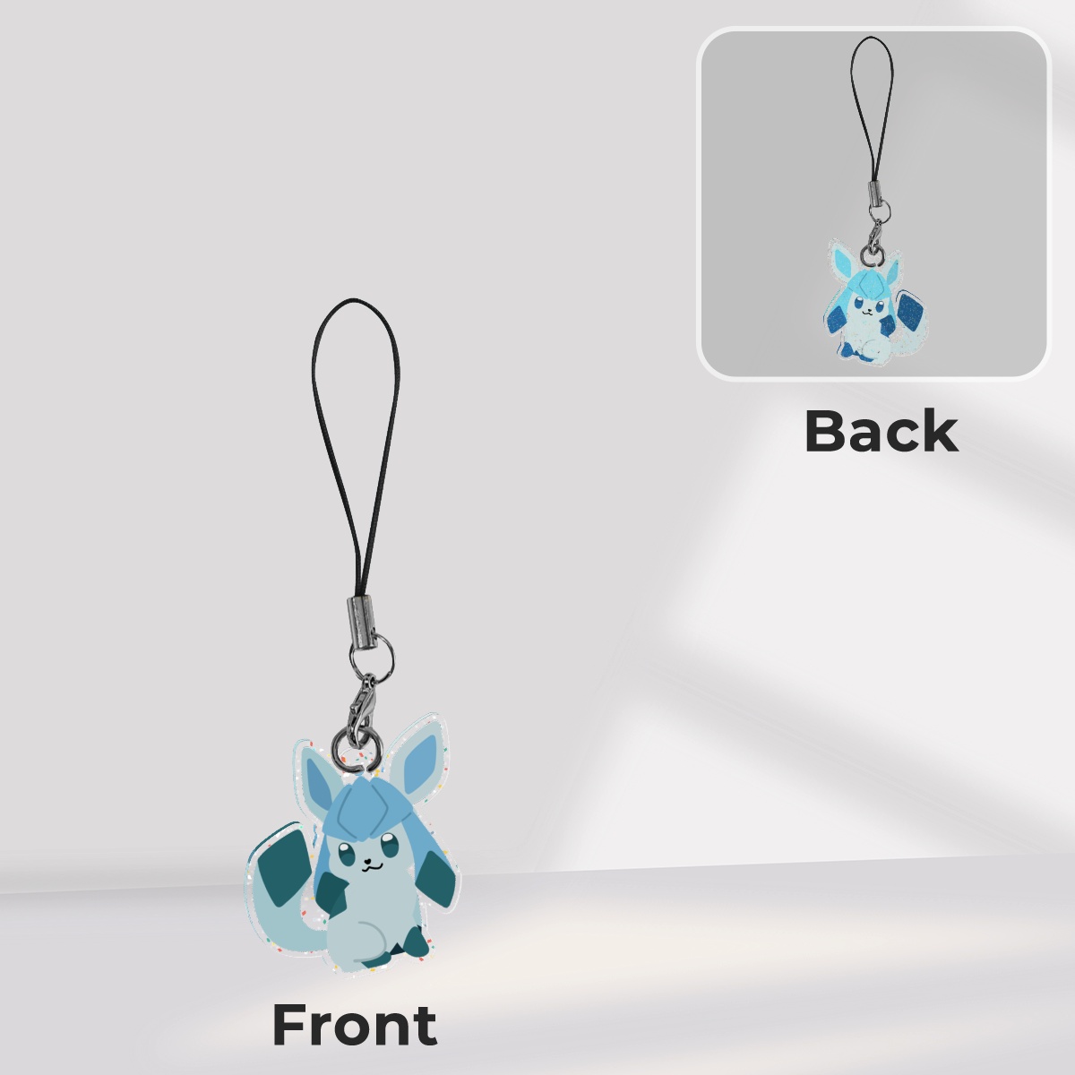 [PKMN] PokéChibi Glaceon Glitter Acrylic Charm