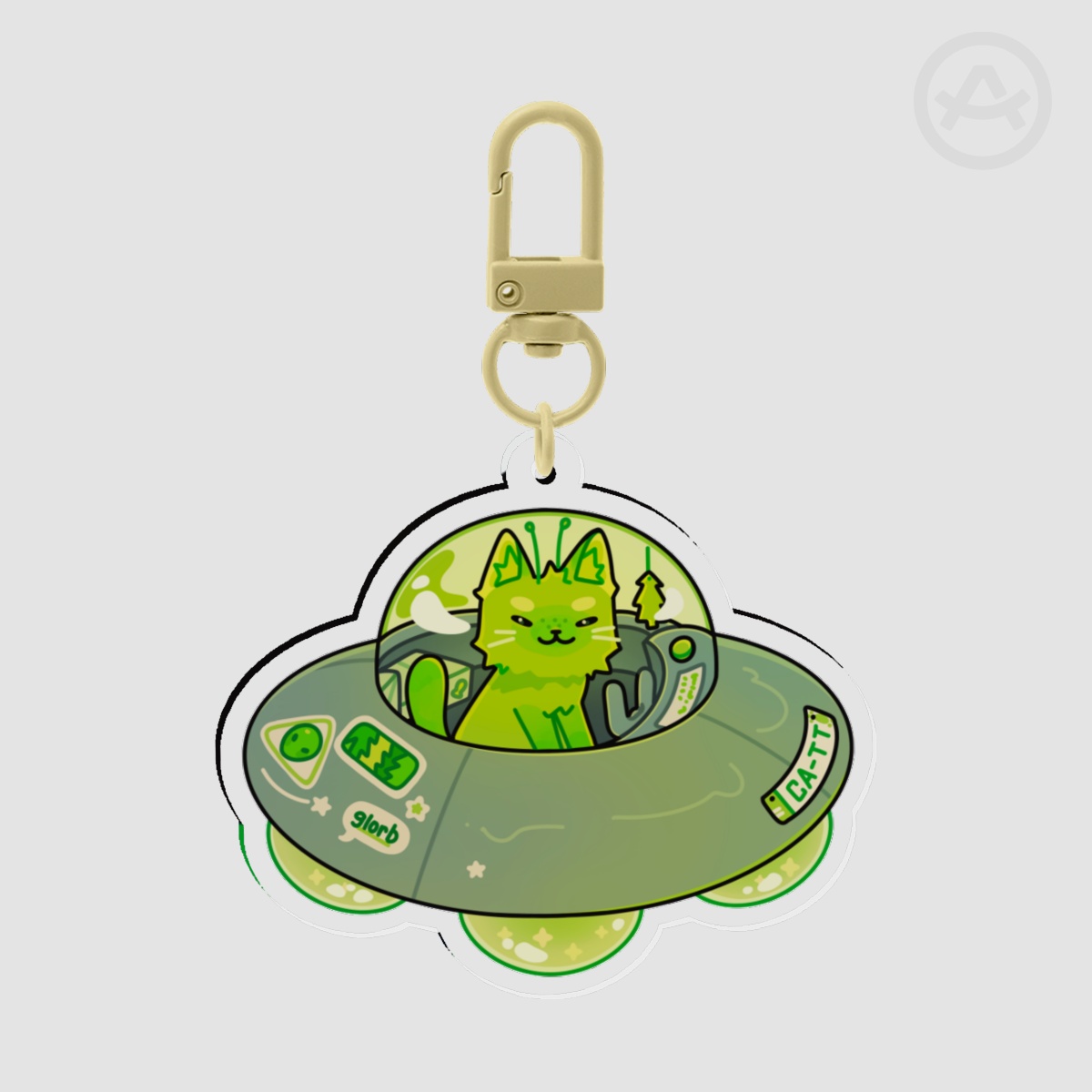 Gnarpy the alien cat Clear Acrylic Keychains