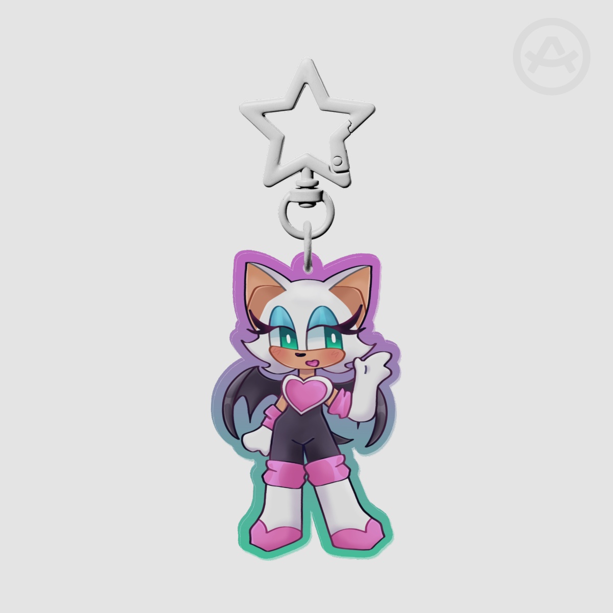 Rouge the bat I Colored Edge Acrylic Keychain