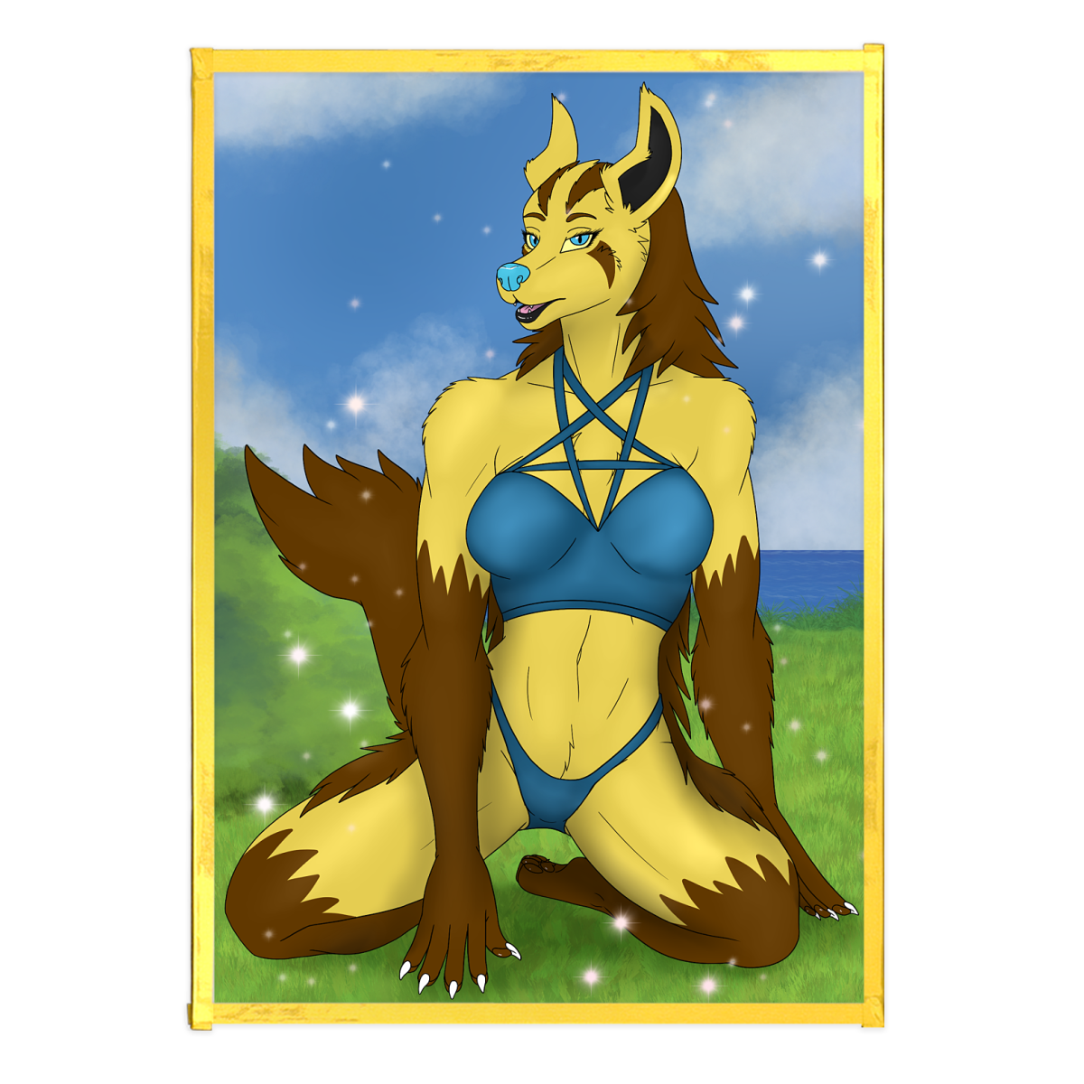 Mightyena Shiny - Art Board with Gold-Edge