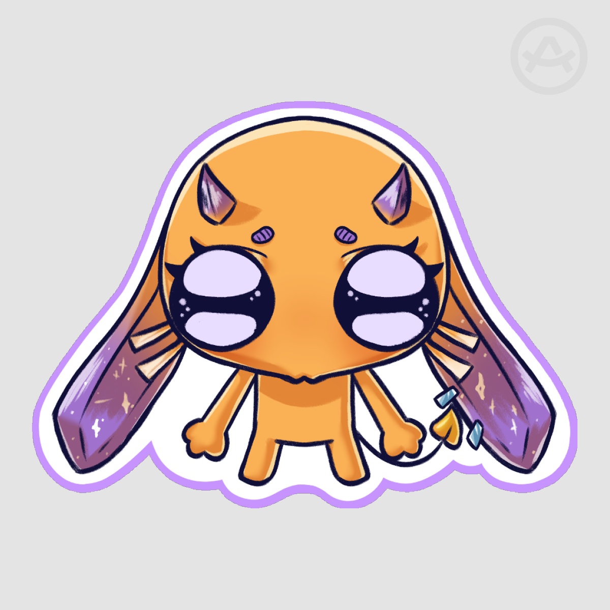 Pleading Eyes ChiBun - Colored Edge Die Cut Sticker
