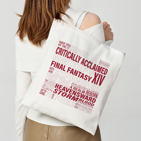 [FF] Critically Acclaimed FFXIV (red) Canvas Tote Bag