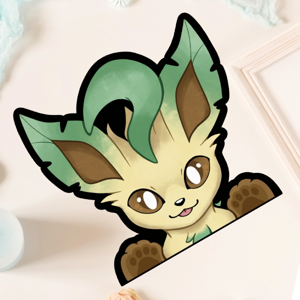 Leafeon Peeker Sticker
