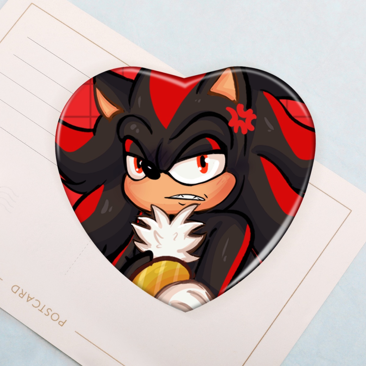 Shadow the Hedgehog Heart Pin