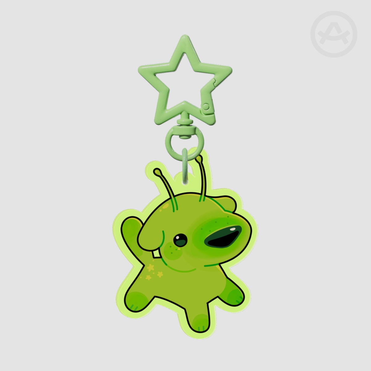 Gnarpy the alien dog Clear Acrylic Keychain