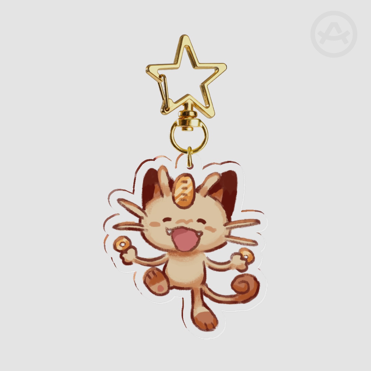 Meowth Clear Acrylic Keychain