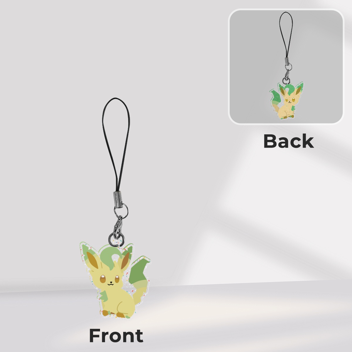 [PKMN] PokéChibi Leafeon Glitter Acrylic Charm