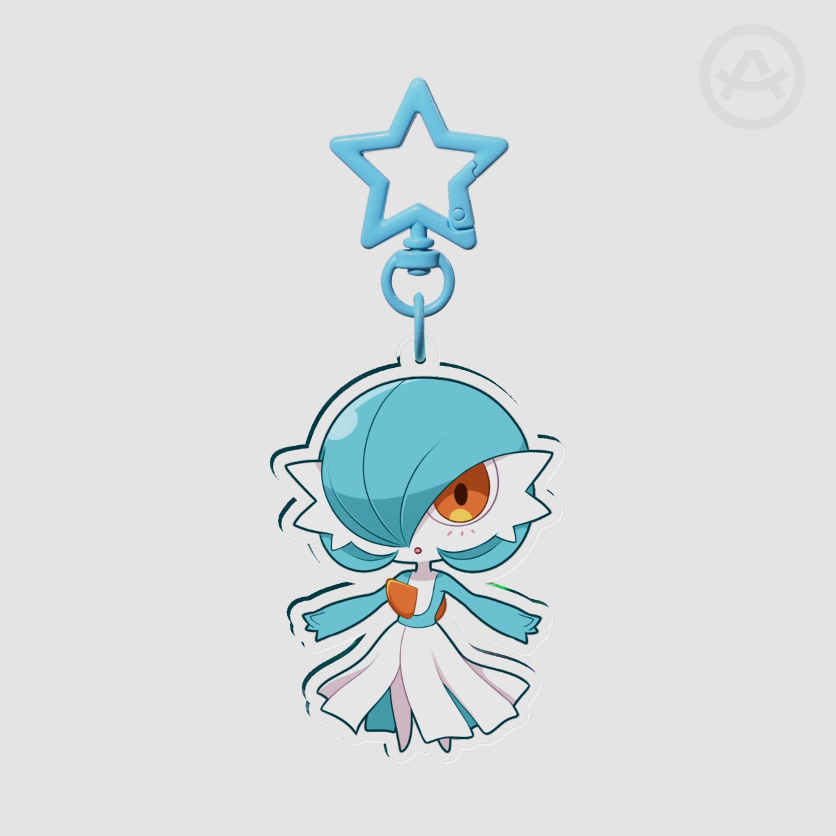Shiny Gardevoir | Clear Acrylic Keychain with Blue Star Clasp