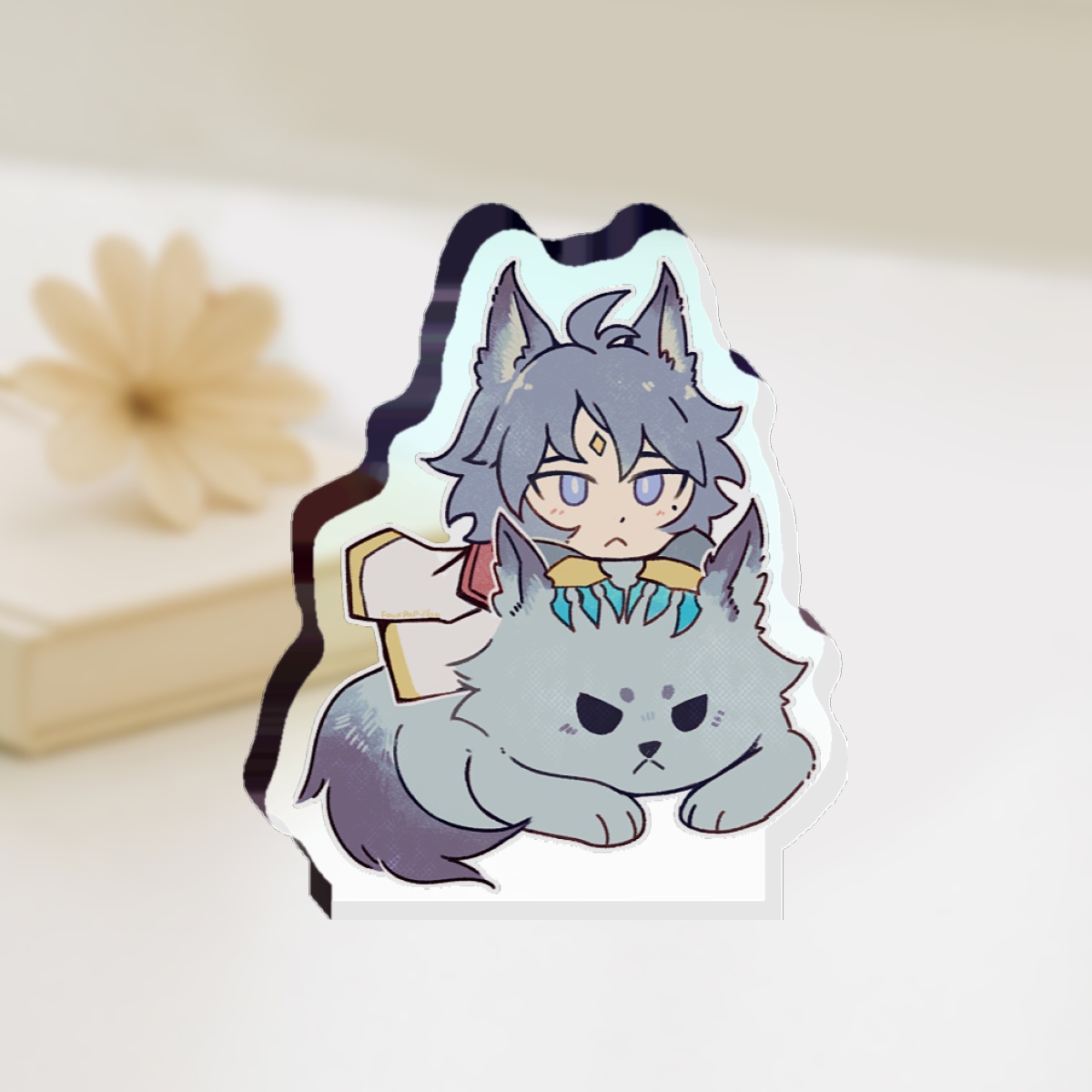 Wolf buddy acrylic standee