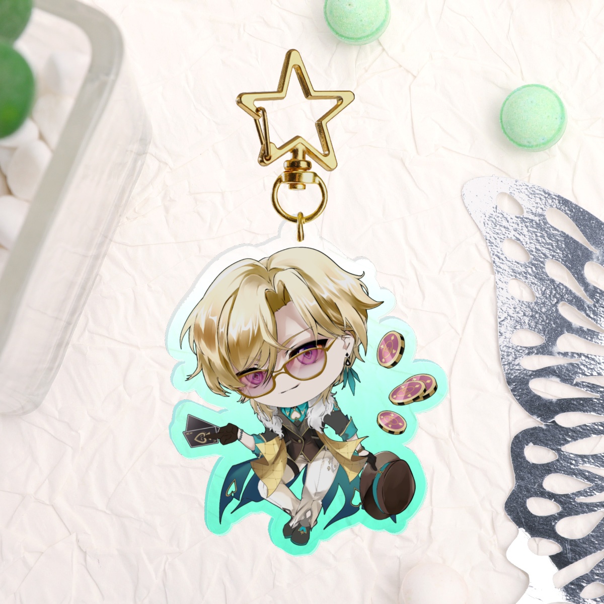 Aventurine - Clear Acrylic Keychains