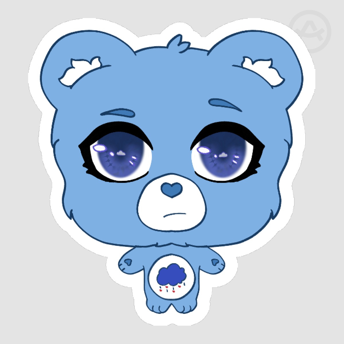 Grumpy Bear Die Cut Sticker