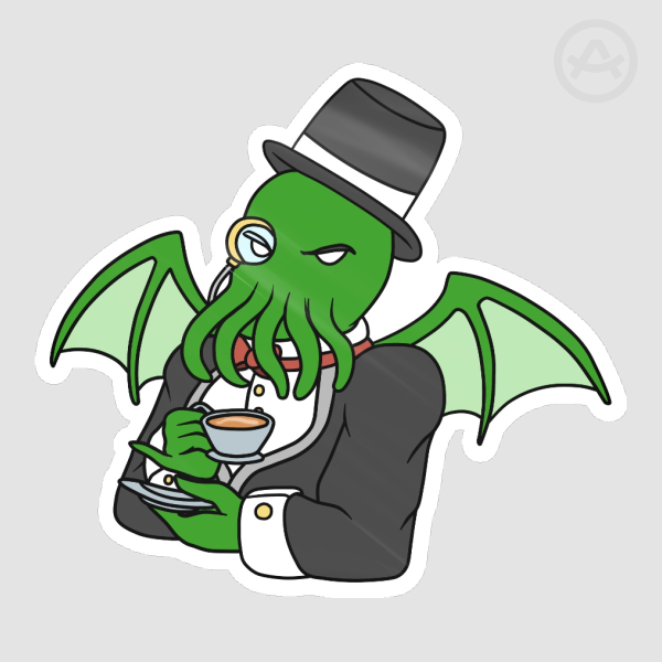 Gentlemanly Cthulhu Die Cut Stickers