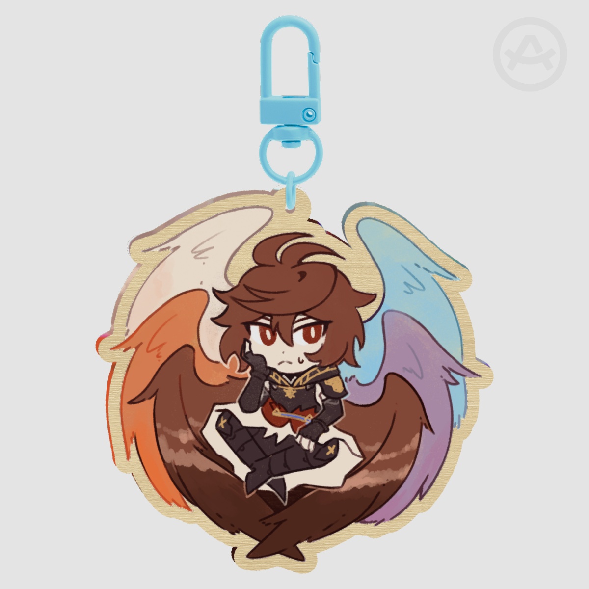 Wood Angel Keychain