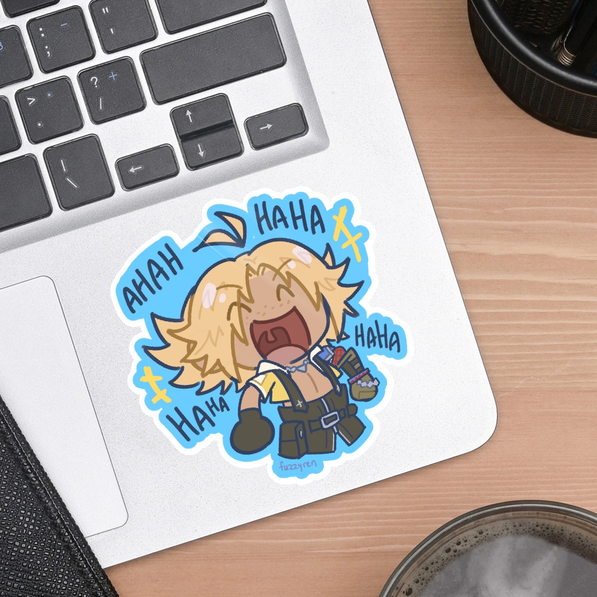FF10 sticker - Tidus (laughing)