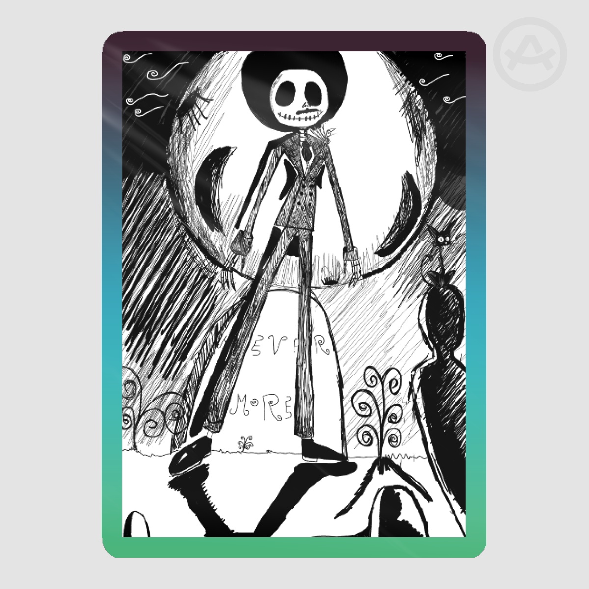 Never more Jack Skelington stiker