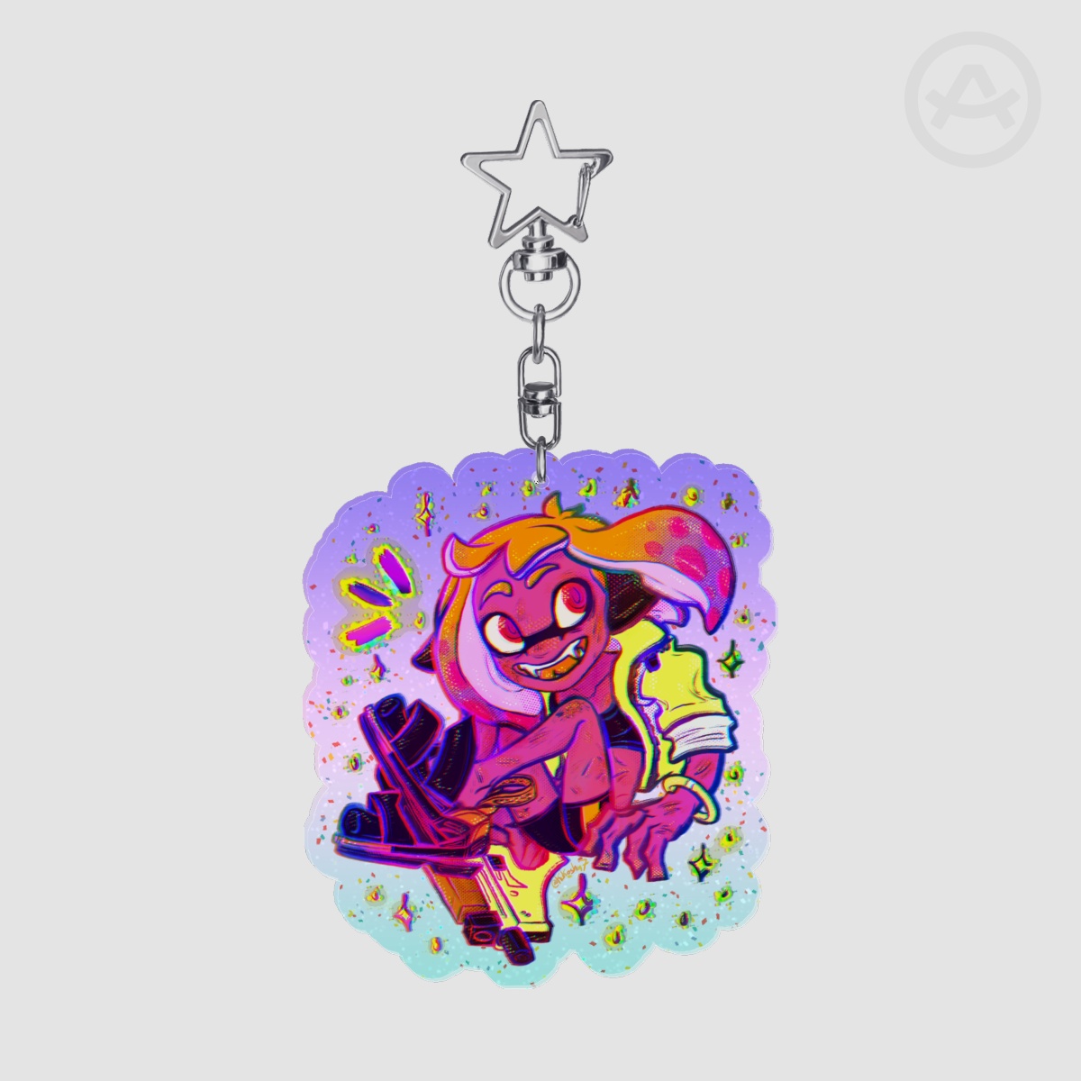 Agent 4 Glitter Keychain