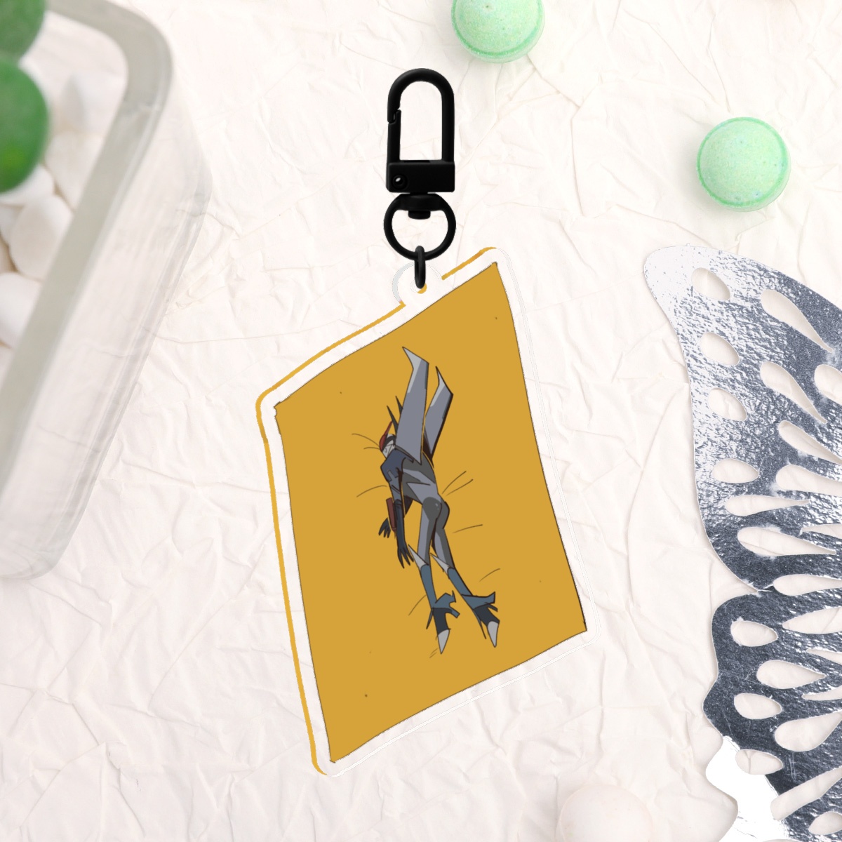 TFP Starscream in a Gluetrap - Clear Acrylic Keychain