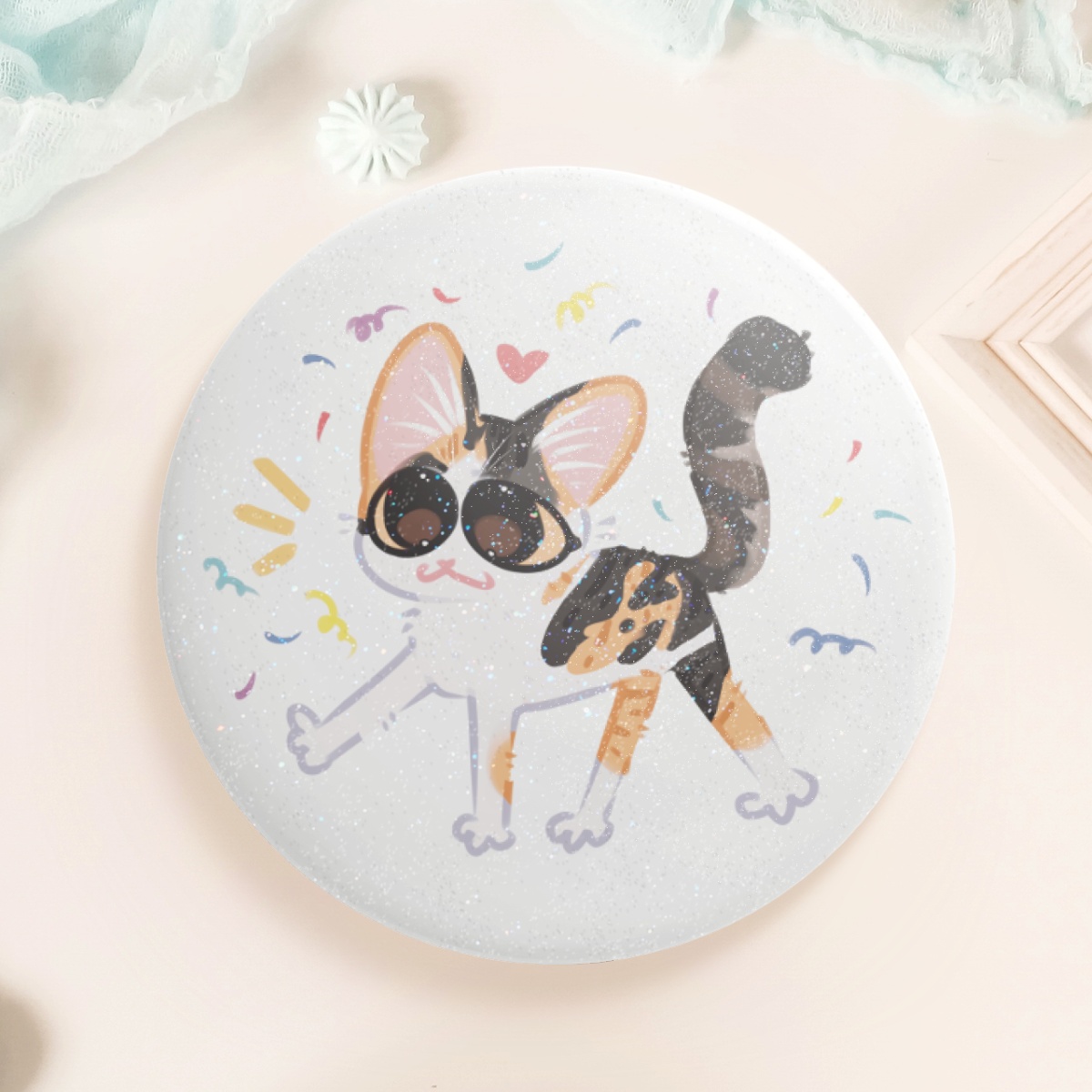 Confetti button pin