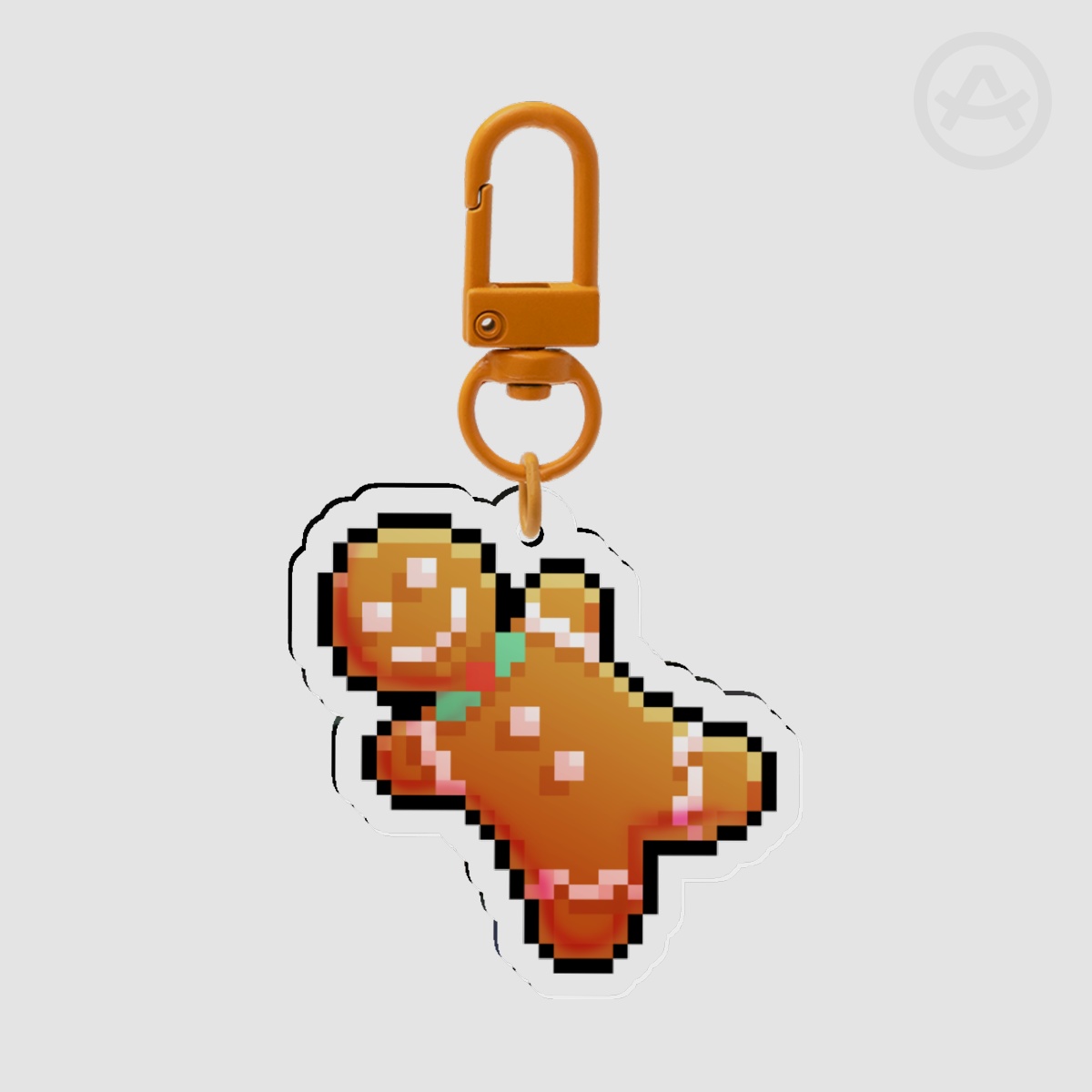 pixel gingerbread man charm