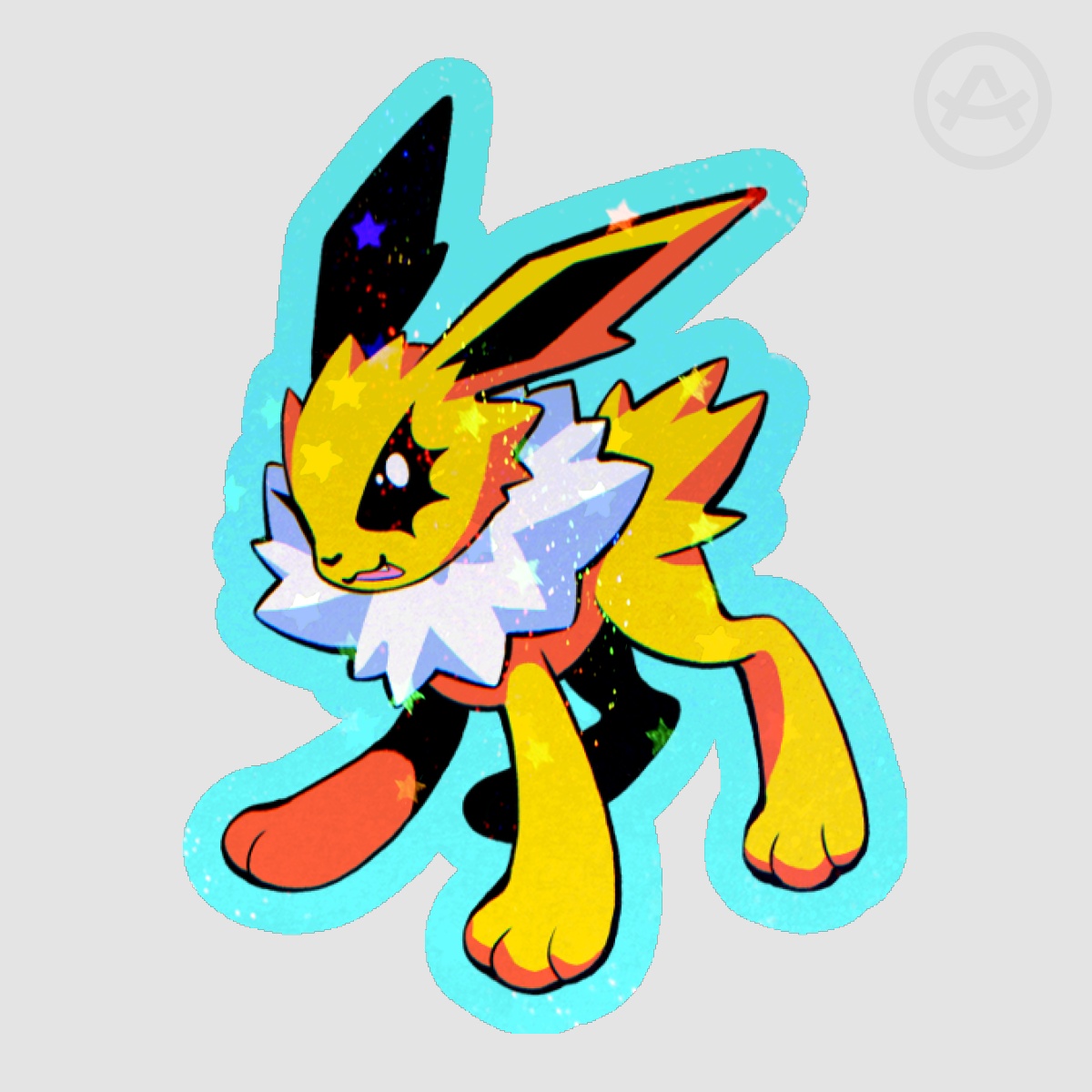 Jolteon Colored Edge Die Cut Sticker