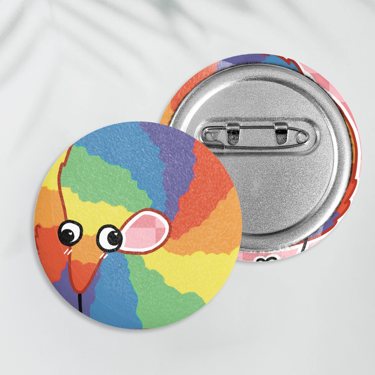 Rainbow Pride Worm on a String - Plush Badges