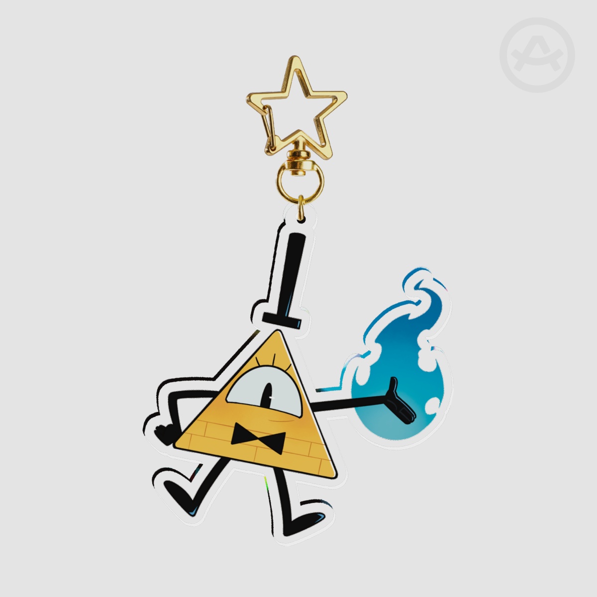 Bill Cipher Handshake Clear Acrylic Charm