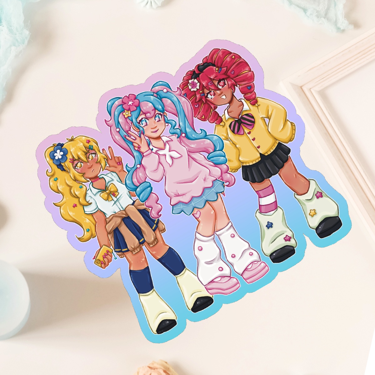 Gyaru Triple Baka Vocaloid - Coloured Edge Stickers!!