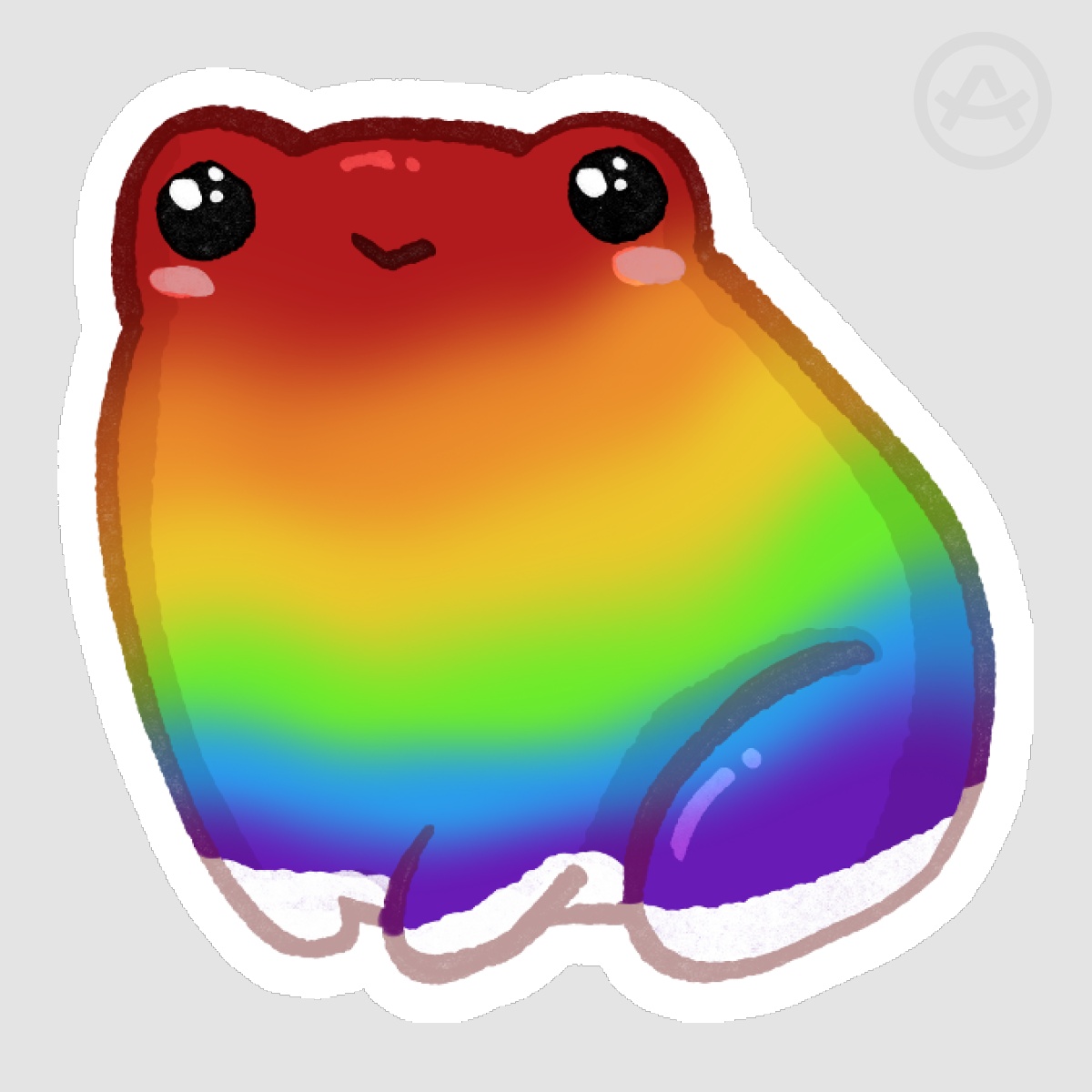 Rainbow Gummy Frog Die Cut Stickers