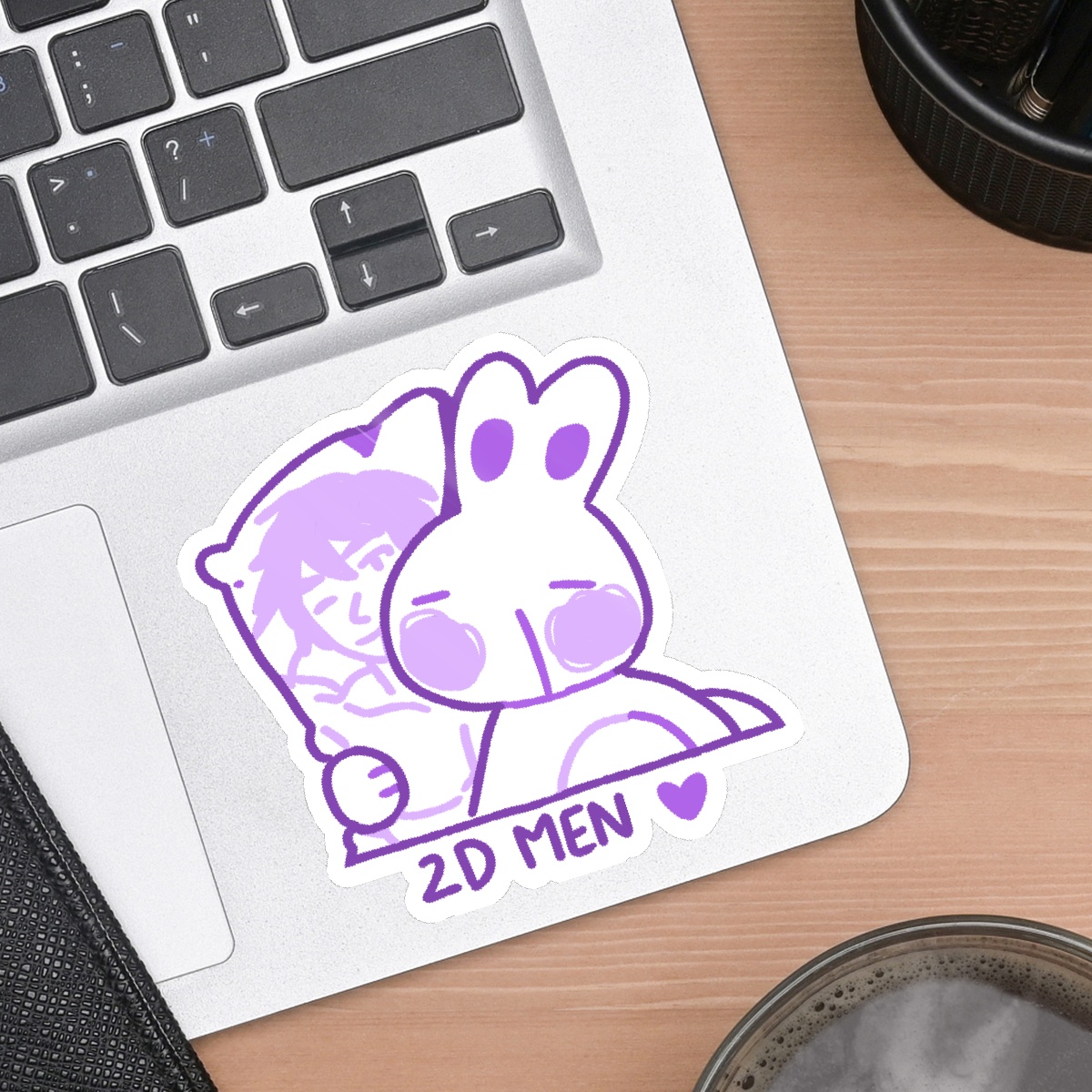 2D men rabbit stickers