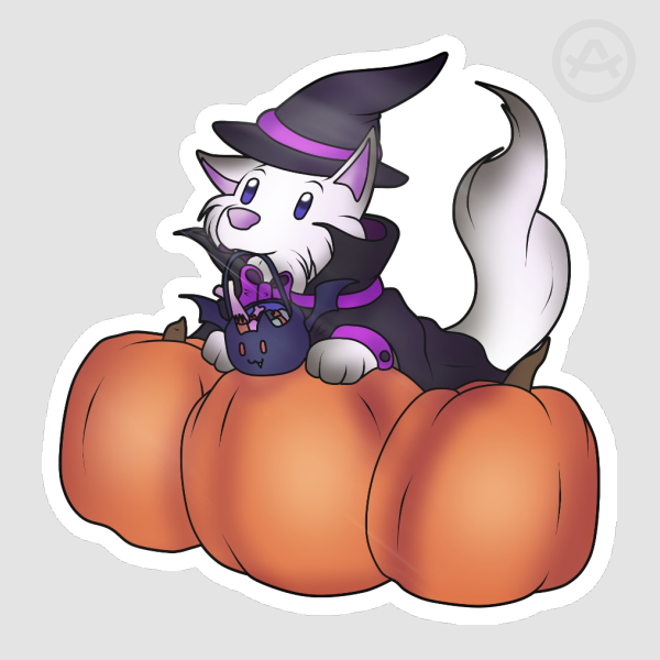 Witch Dog Die Cut Stickers
