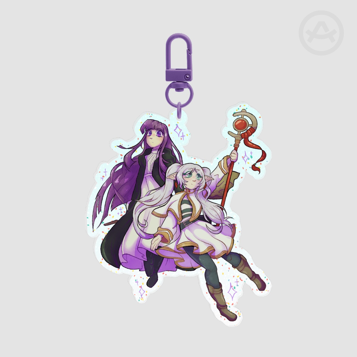 Frieren + Fern Glitter Acrylic Keychain