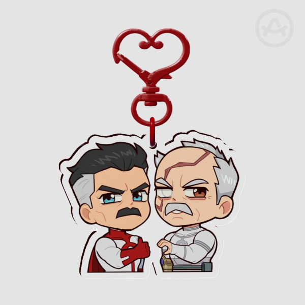 Omni-Man and Conquest Keychain