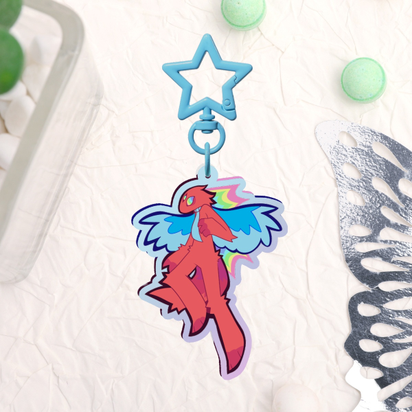 Allan Red Rainbow Acrylic Keychain