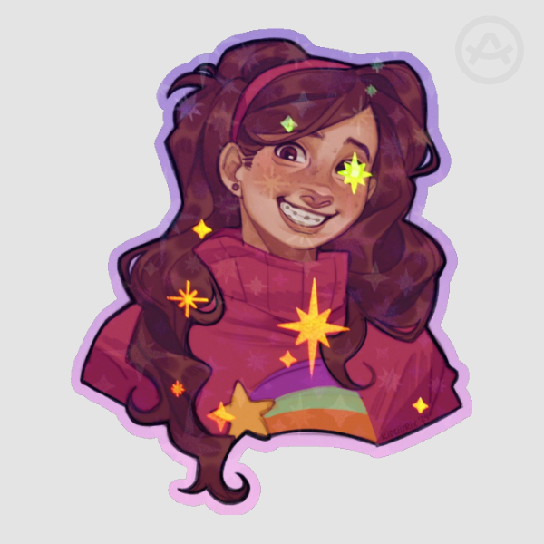 mabel pines holographic sticker [ gravity falls ]