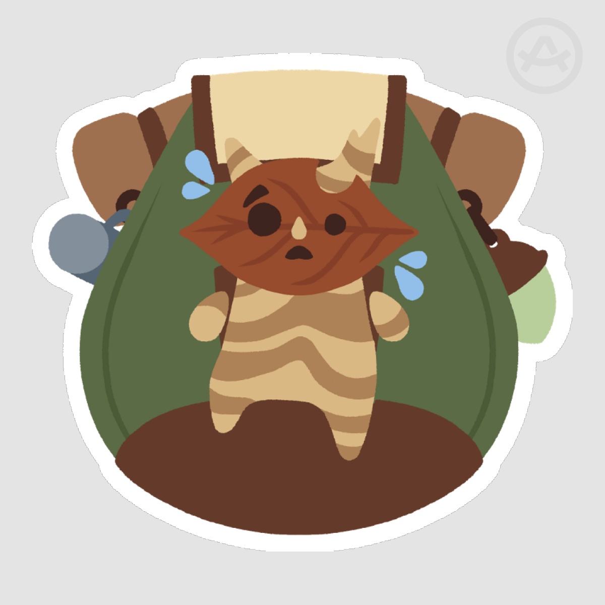 Green Backpack Korok Sticker