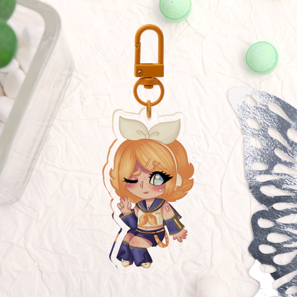 Rin Kagamine Vocaloid Double Sided Clear Acrylic Keychain