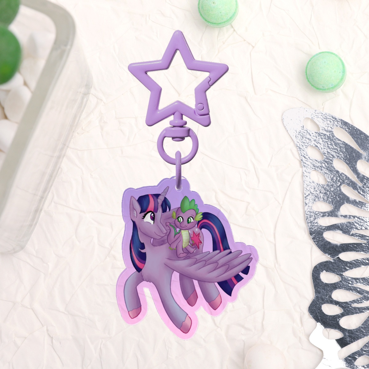 Twilight & Spike - My Little Pony Acrylic Keychain